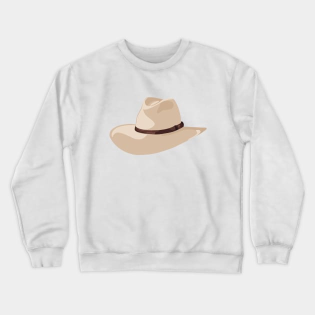 Beige horse hat with brown leather belt Crewneck Sweatshirt by Tana B 